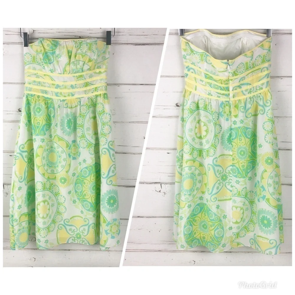 Vintage Lilly Pulitzer White Label Katrina Silk Blend Dress 2 - Picture 3 of 11
